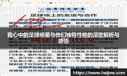 我心中的足球明星与他们独特性格的深度解析与感悟